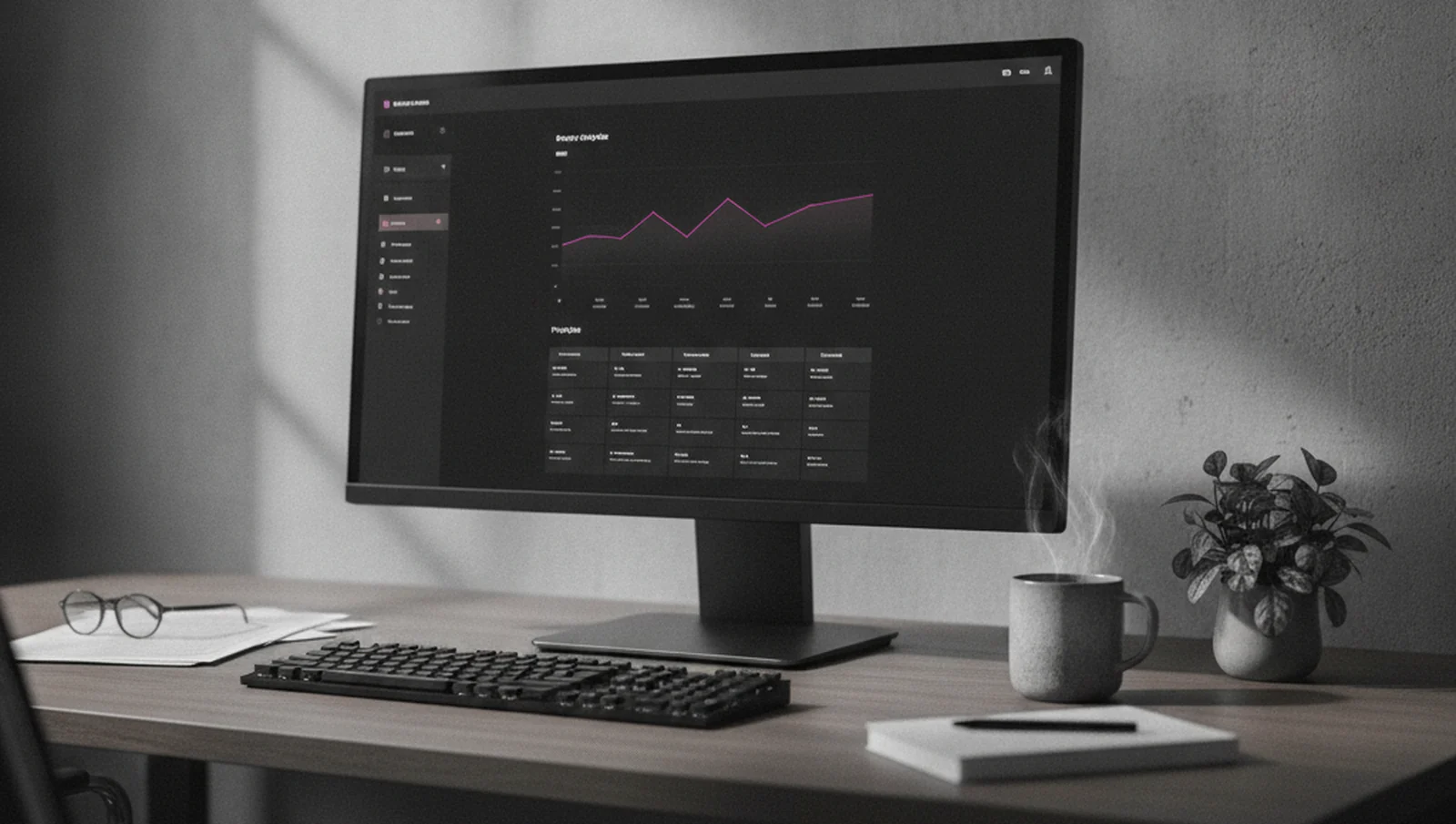 Interface d'outil métier sur mesure et tableau de bord d'activité conçus par 56k Studio à Metz