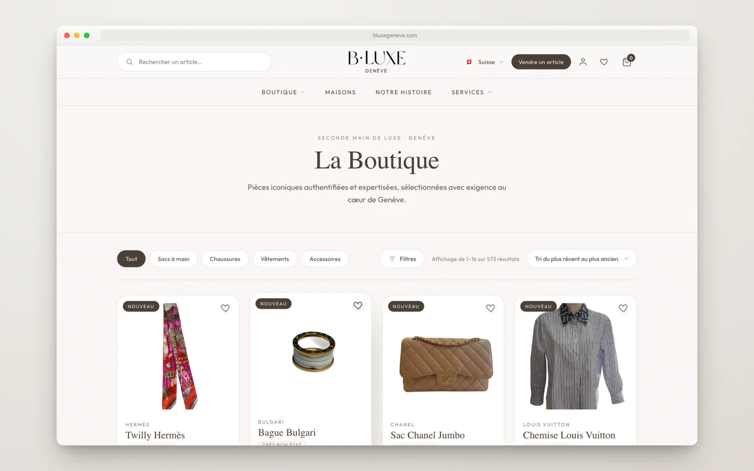 La vitrine du dépôt-vente de luxe, repensée en ligne