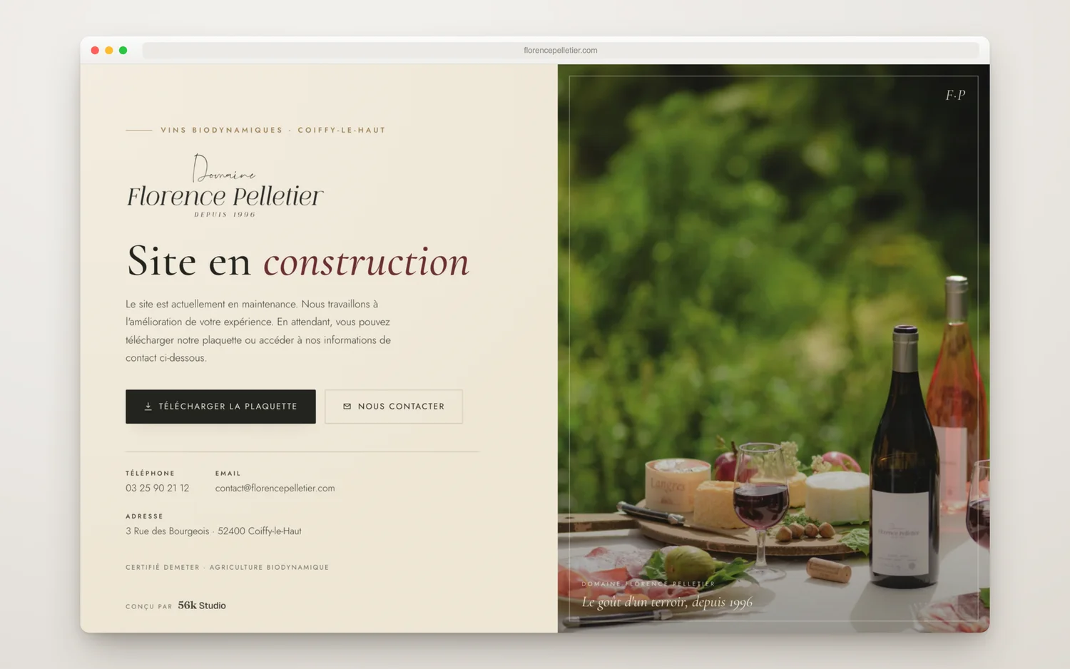 Le site du domaine : des vins vivants, nés du respect du vivant