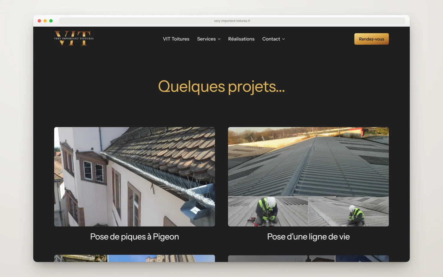 Les réalisations, chantiers à l'appui
